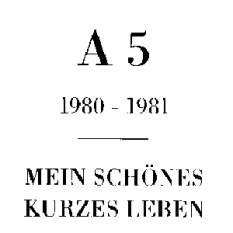 1980-1981: Mein Schönes Kurzes Leben
