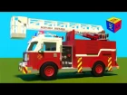 Fire truck responding to call - construction game cartoon for children