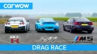 Nissan GT-R vs Porsche 911 Turbo vs BMW M5 Comp - £100K DRAG RACE, ROLLING RACE & BRAKE TEST