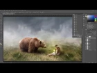 " Girl & Bear "- Photo Manipulation - Photoshop Tutorial ( Speed art )