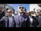 Conor McGregor goes face-to-face with Floyd Mayweather and Paulie Malignaggi