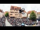 Emil Johansson jumping through the Districts of Nuremberg. I Red Bull District Ride 2017