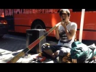 Awesome Didgeridoo Trance Busker on Queen Street (clip 1)