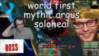 [World First] Mythic Argus Solo Heal - Intern Made This Boss