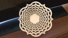 Fretwork (scrollsaw) bowl. Cutting process and final result