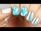 Blue Water Marble and Gradient With Studs Nail Art Tutorial | PackAPunchPolish