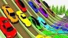 Colors for Children to Learn with Toy Cars, Color Water Sliders for Kids learning colors