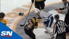 Zach Hyman Lays A Questionable Hit On Charlie McAvoy and Matt Grzelcyk Takes Exception