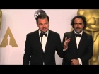 The Revenant: Leonardo DiCaprio and Alejandro G. Iñárritu Oscars Backstage Interview (2016)