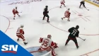Micheal Ferland Finishes Off A Beautiful Tic-Tac-Toe Passing Play By The Hurricanes