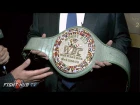 MAURICIO SULAIMAN REVEALS ONE OF A KIND MONEY BELT FOR MAYWEATHER MCGREGOR FIGHT mauricio sulaiman reveals one of a kind money b