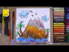 Как нарисовать извергающийся вулкан? Видео урок рисования для детей от 4 лет