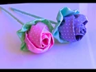 Botao de Rosa em Tecido- Passo a Passo -tutorial HOW TO MAKE ROLLED RIBBON ROSES- fabric flowers