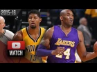 Paul George vs Kobe Bryant LAST DUEL Highlights (2016.02.08) Pacers vs Lakers - SICK!