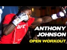 UFC 202 Open Workout: Anthony Johnson Smashes Pads, Tells Fan off!