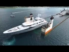 Great aerial Footage of DYT vessel Super Servant 4's  float-on yacht transport method in Martinique!