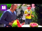 Новое видео Мистер Макс - АРБУЗ  Челлендж взрываем большой арбуз резинками Exploding Watermelon Challenge