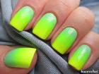 Pastel mint and neon yellow - Ombre nails - Zółty neon i pastelowa mięta - Basevehei