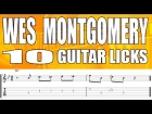 10 easy Wes Montgomery jazz guitar licks - Lesson with tabs