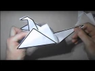 Как сделать машущую крыльями "птицу счастья" (оригами журавлика) из бумаги А4?