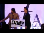Keanu Reeves presenting Best Menswear Stylist of the Year to Jeanne Yang