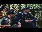 Ace German Air Force Stuka dive bomber pilot Hans-Ulrich Rudel in a garden with A...HD Stock Footage