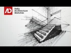How to Draw Stairs in Two-Point Perspective | Daily Architecture Sketches #21