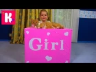 Мисс Кети и кошечка Мурка открывают большой сюрприз в коробке для Мисс Кейти Кролик и граммофон для кошек