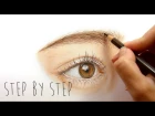 Step by Step | How to draw and color a realistic eye with colored pencils | Emmy Kalia