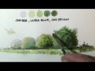 How to paint trees & bushes in watercolor lessons by Dennis Clark