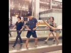 Flight delay? Ballerinas of the Beijing Dance Theatre know how to kill time