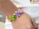 Super Easy DIY Rubber Band Jewelry - Making Candy Color Flower Loom Bracelets